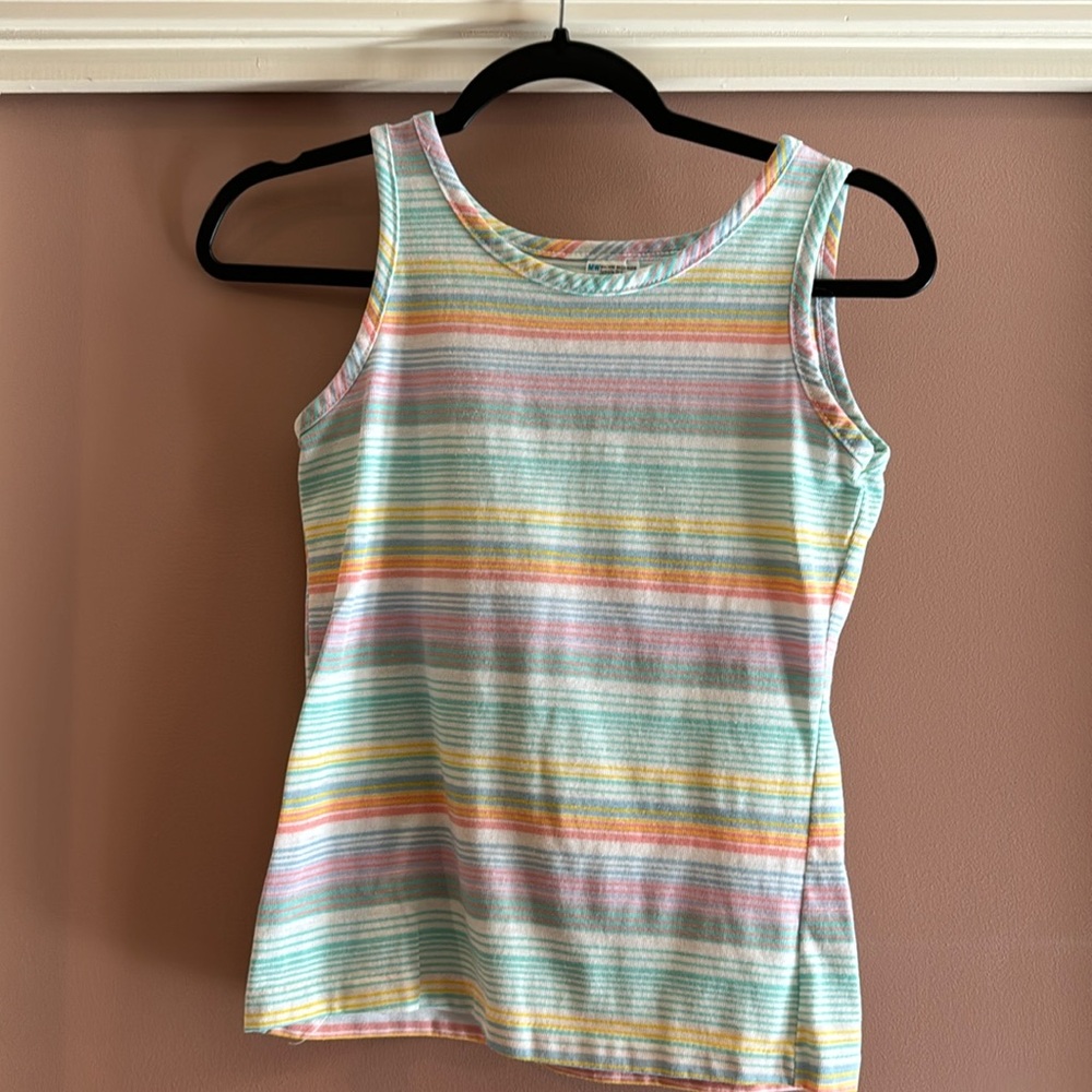 Vintage Girls Pastels Striped Tank Top